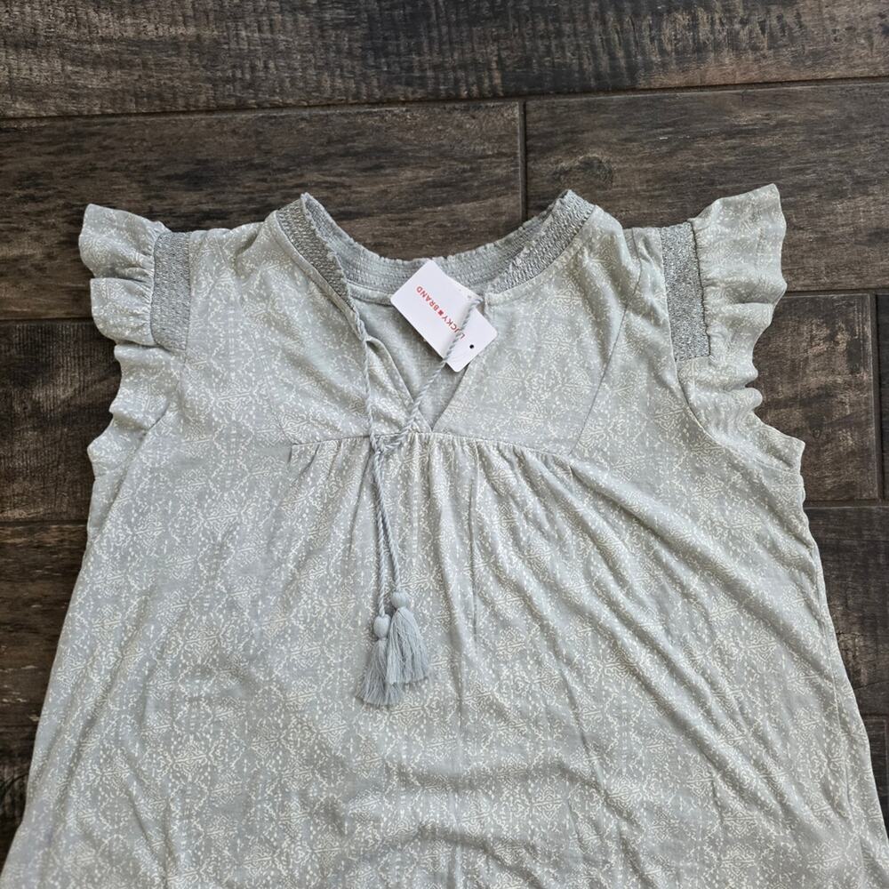 #411 NWT Lucky Brand Gray Women's Blouse Size Medium